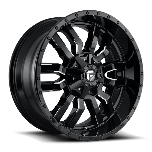 Fuel Offroad D595 SLEDGE Gloss Black Milled 20x9 +20 5x139.7|5x150mm 110.1mm - Wheelwiz