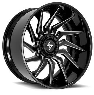 Sentali BFX4 Gloss Black Lip / Gloss Black Milled Centre 24x12 -44 5x127|5x139.7mm 78.1mm