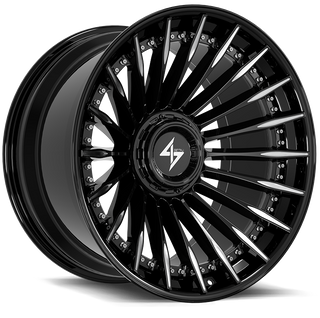 Sentali BFX1 Gloss Black Lip / Gloss Black Milled Centre 22x10 -24 8x165.1|8x180mm 125.2mm