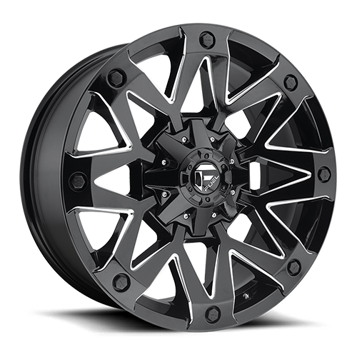 Fuel Offroad D555 AMBUSH GLOSS BLACK MILLED 20x10 -18 6x135|6x139.7mm 106.1mm - Wheelwiz