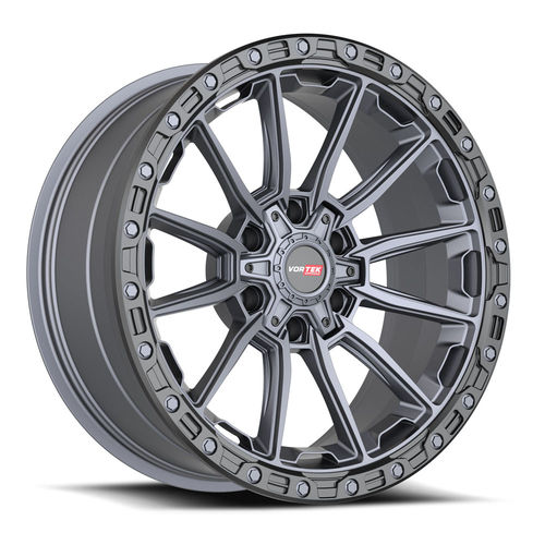 Vortek VRT-601 Matte Titanium Black Bead Ring 18x9 +12 6x135|6x139.7mm 106.1mm - Wheelwiz