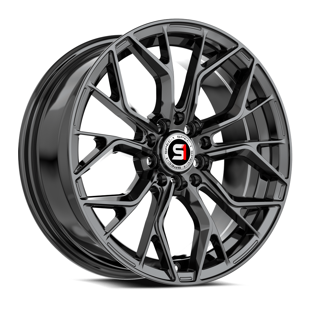 Spec-1 SP-76 Gloss Black 16x6.5 +20 5x114.3|5x100mm 73.1mm - Wheelwiz