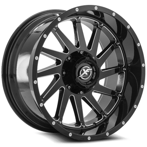 XF Off-Road XF-216 Gloss Black Milled 20x9 +12 5x127|5x139.7mm 78.1mm - Wheelwiz
