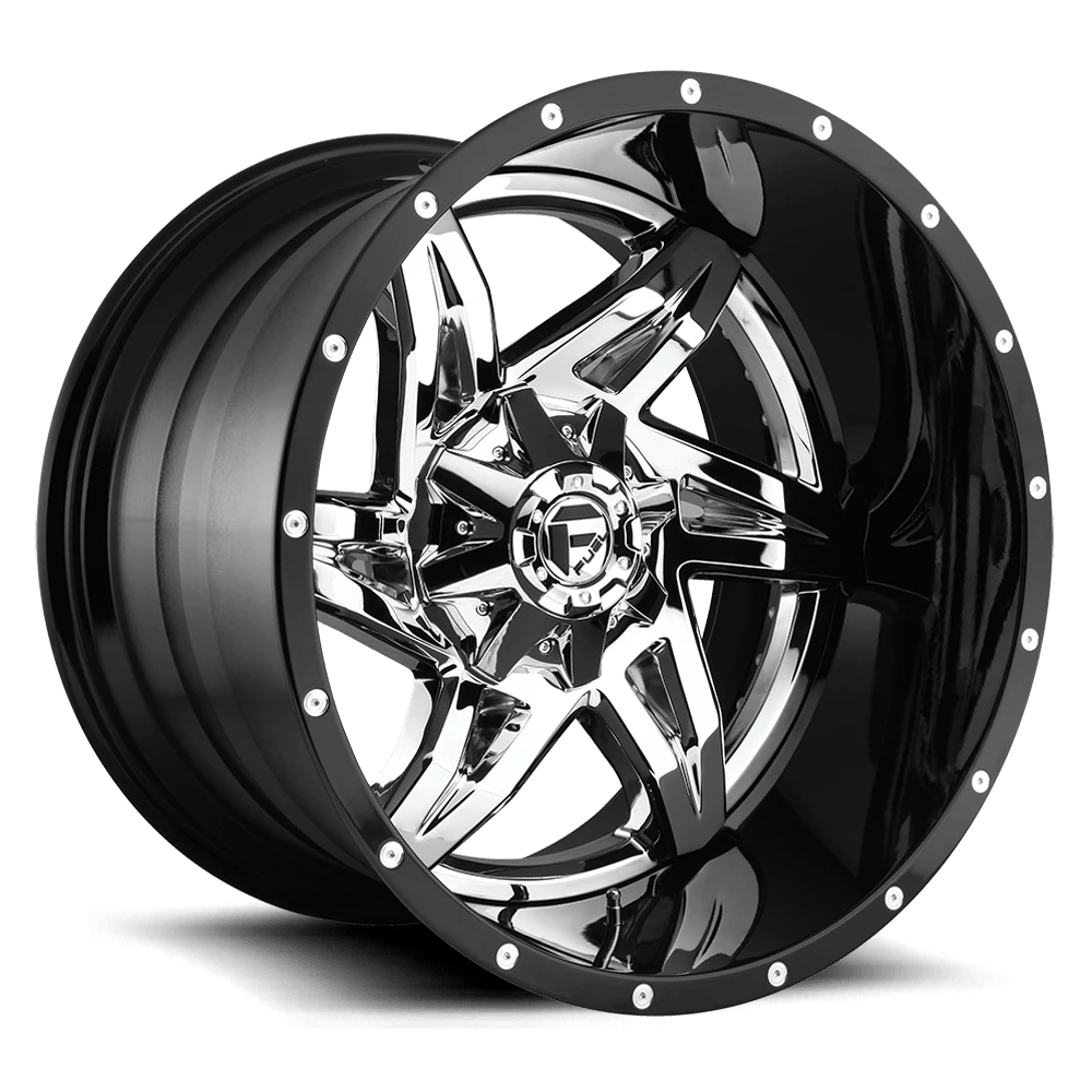 Fuel Offroad D272 ROCKER CHROME PLATED GLOSS BLACK LIP 22x10 -13 8x170mm 125.1mm - Wheelwiz