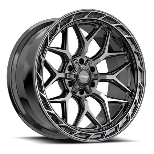 Vortek VRP-504 Black Diamond Cut W/ Dark Tint 22x10 -18 5x127|5x139.7mm 78.1mm - Wheelwiz