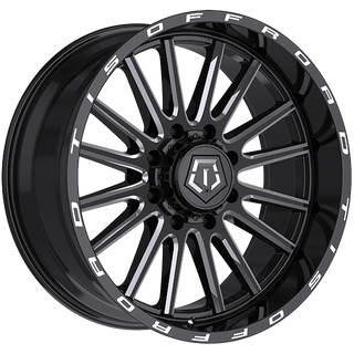 TIS Wheels 567 Gloss Black - Milled Edge 22x10 -19 8x165.1mm 125.2mm