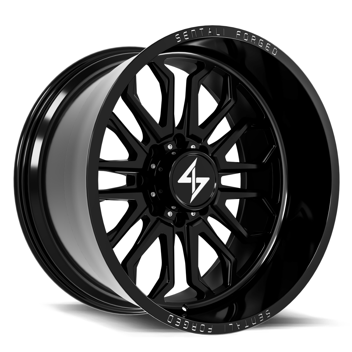 Sentali SF-3 Gloss Black 24x12 -44 8x180mm 124.3mm - Wheelwiz