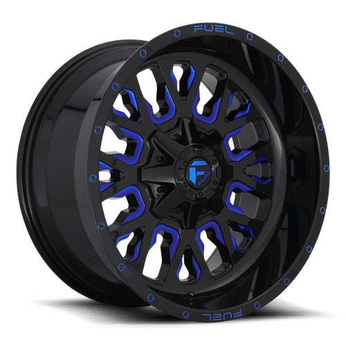 Fuel Offroad D645 STROKE GLOSS BLACK BLUE TINTED CLEAR 22x12 -44 5x139.7|5x150mm 110.1mm - Wheelwiz