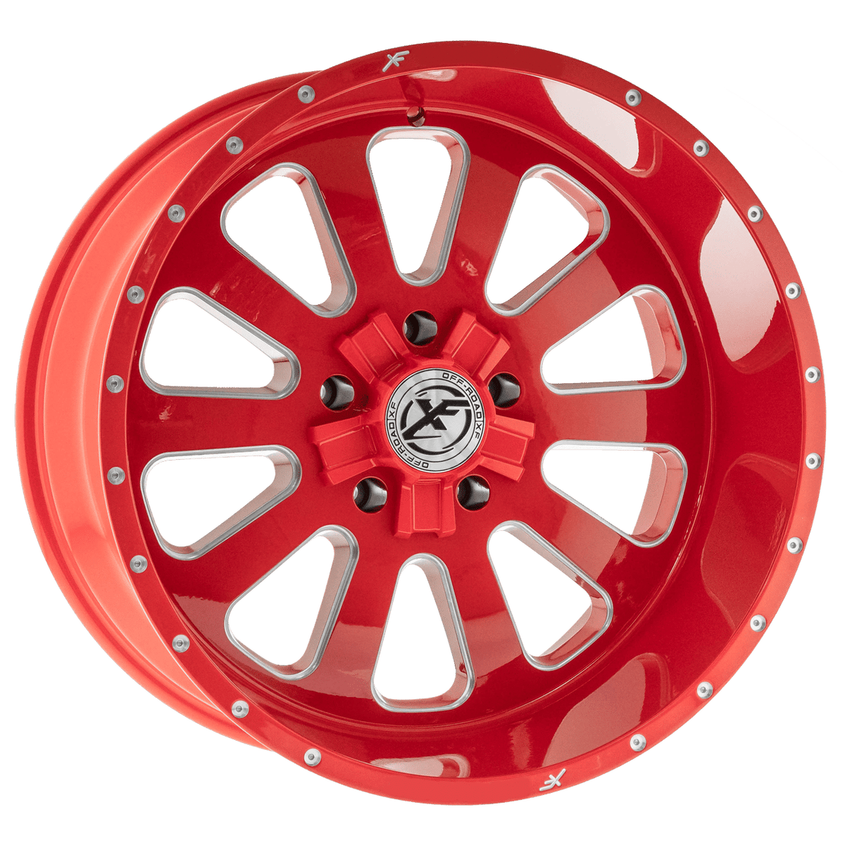 XF Off-Road XFX-302 Red Milled 24x14 -76 6x135|6x139.7mm 106.4mm - Wheelwiz