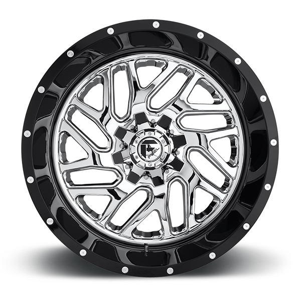 Fuel Offroad D211 TRITON CHROME PLATED GLOSS BLACK LIP 20x12 -44 8x180mm 124.2mm - Wheelwiz
