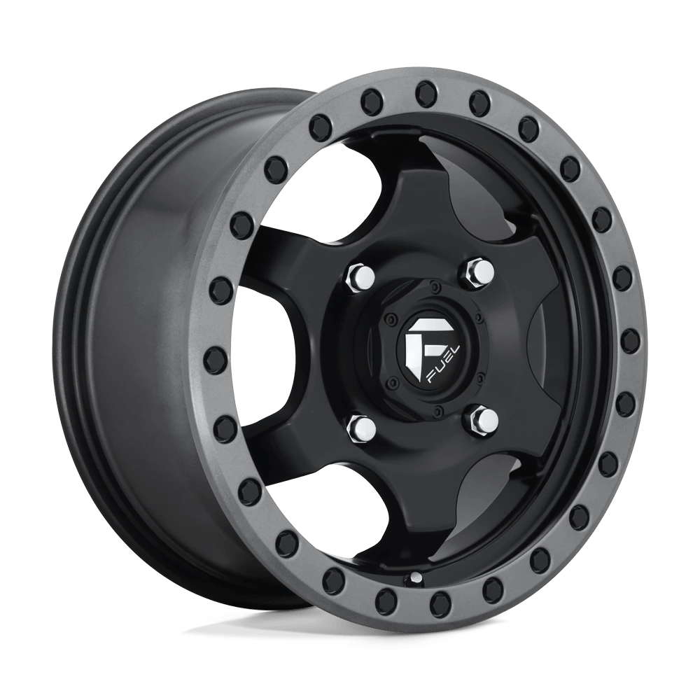 Fuel Offroad D639 GATLING MATTE BLACK GUN METAL RING 15x7 +55 4x137mm 110.1mm - Wheelwiz