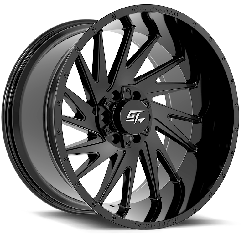 GT Off-Road TOMAHAWK Gloss Black 24x14 -76 8x165.1|8x170mm 125.2mm - Wheelwiz