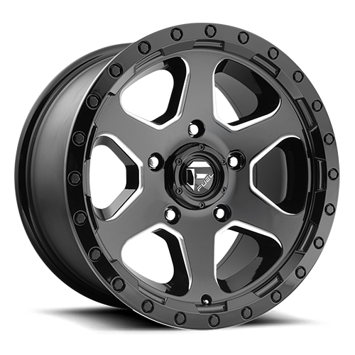 Fuel Offroad D590 RIPPER GLOSS BLACK MILLED 17x9 -12 5x127mm 78.1mm - Wheelwiz