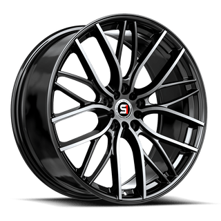 Spec-1 SP-61 Gloss Black & Machined 17x8 +42 5x112|5x114.3mm 73.1mm