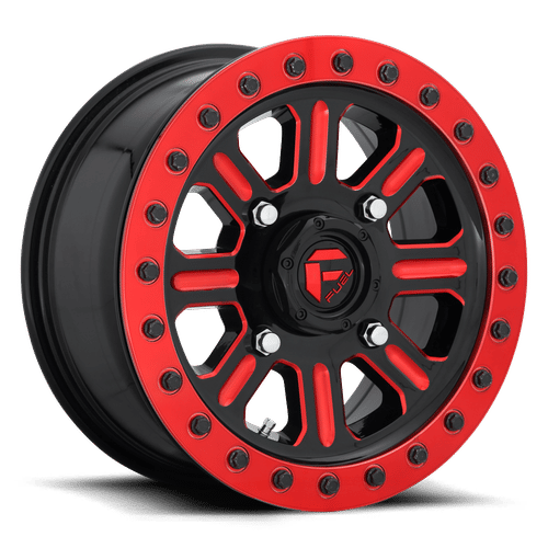 Fuel Offroad D911 GLOSS BLACK RED TINTED CLEAR 15x10 +25 4x156mm 132mm - Wheelwiz