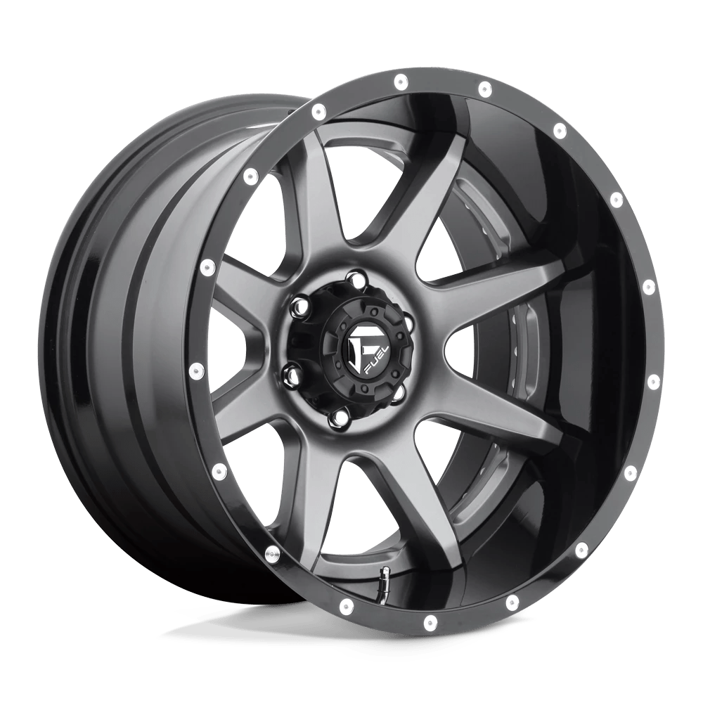 Fuel Offroad D238 RAMPAGE MATTE GUN METAL BLACK LIP 22x12 -44 8x165.1mm 125.1mm - Wheelwiz