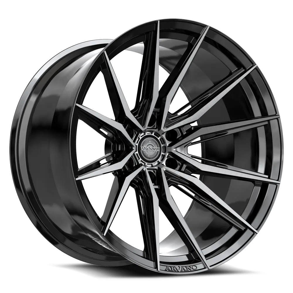 Arvano ART-3 Gloss Black & Brushed Double Dark Tint 24x9.5 +18 6x135mm 0mm - Wheelwiz