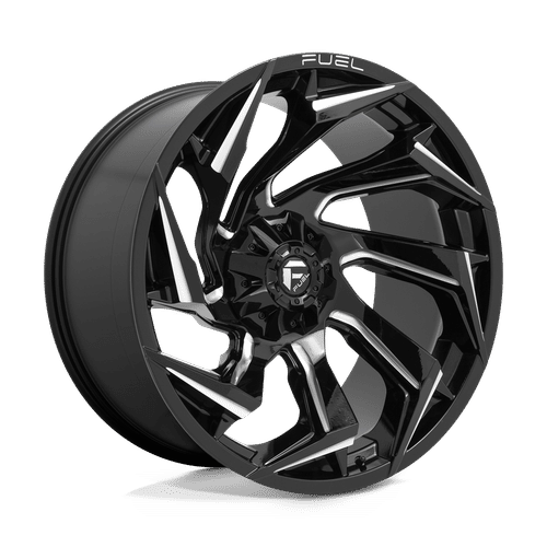 Fuel Offroad D753 GLOSS BLACK MILLED 24x12 -44 6x135|6x139.7mm 106.1mm - Wheelwiz