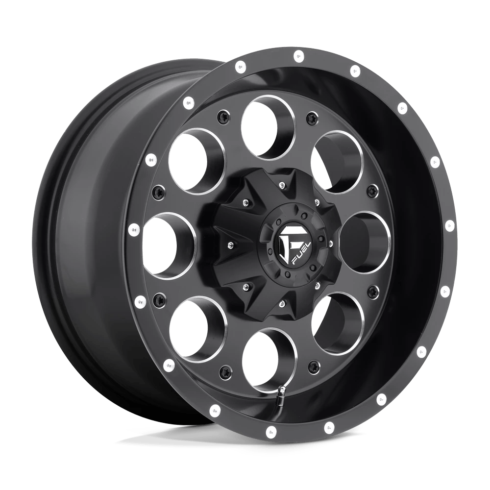 Fuel Offroad D525 REVOLVER MATTE BLACK MILLED 17x9 -12 8x170mm 125.1mm - Wheelwiz