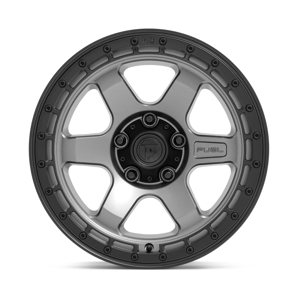 Fuel Offroad D752 BLOCK MATTE GUNMETAL WITH BLACK RING 18x9 +1 6x114.3mm 66.06mm - Wheelwiz