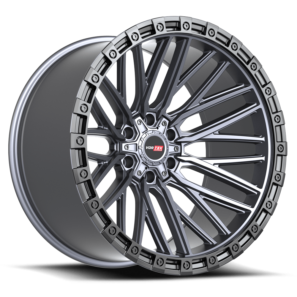 Vortek VRT-608 Matte Titanium Black Bead Ring 22x12 -44 5x127|5x139.7mm 78.1mm - Wheelwiz