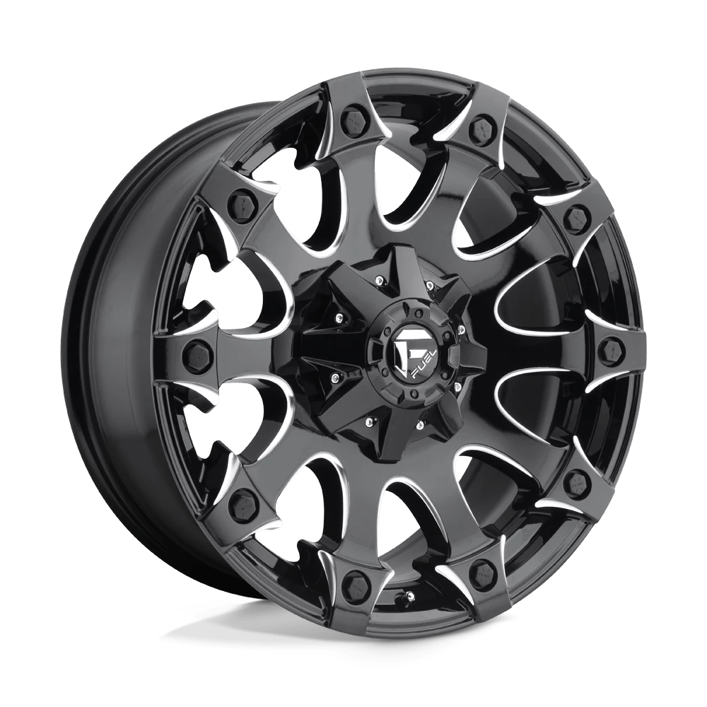 Fuel Offroad D578 BATTLE AXE GLOSS BLACK MILLED 20x9 +1 8x170mm 125.1mm - Wheelwiz