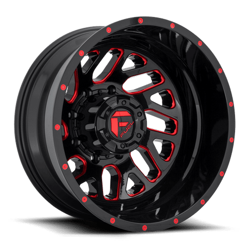 Fuel Offroad D656 GLOSS BLACK RED TINTED CLEAR 20x8.25 -201 8x200mm 142mm - Wheelwiz