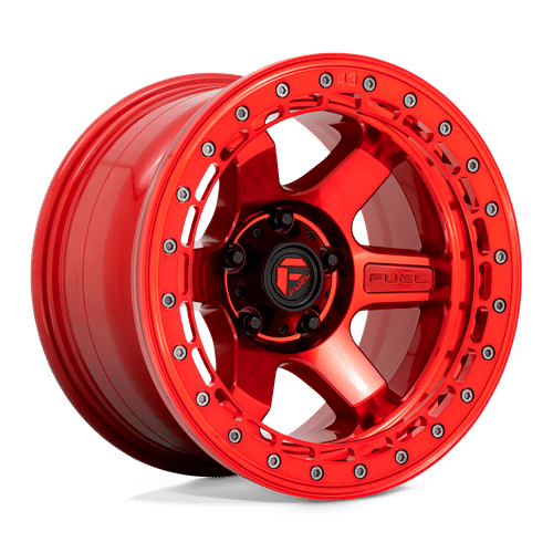 Fuel Offroad D123 CANDY RED WITH CANDY RED RING 17x8.5 0 6x135mm 87.1mm - Wheelwiz