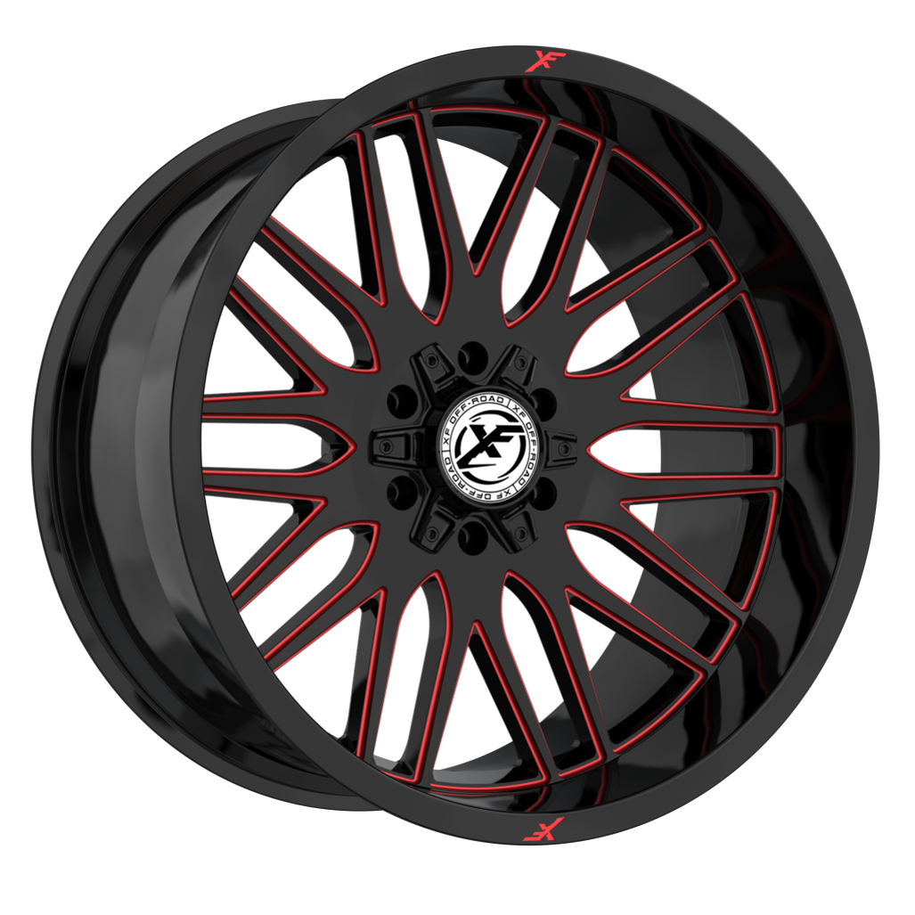 XF Off-Road XF-240 Black Milled Red 20x9 0 5x127|5x139.7mm 78.1mm - Wheelwiz