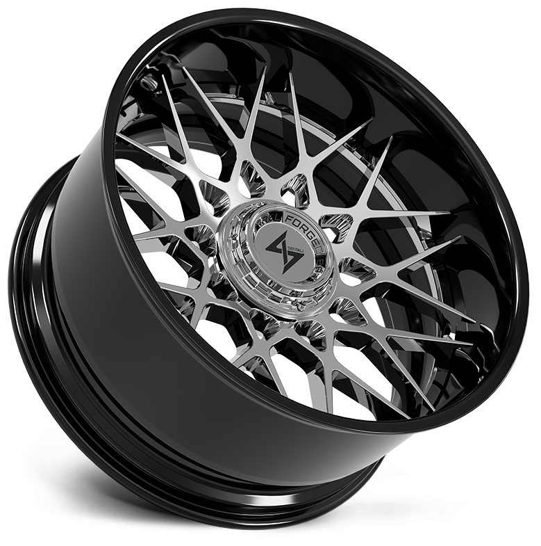 Sentali BFX5 Gloss Black Lip / Chrome Centre 24x14 -76 5x127|5x139.7mm 78.1mm - Wheelwiz