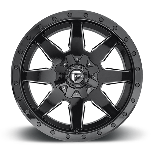 Fuel Offroad D597 WILDCAT GLOSS BLACK MILLED 20x9 +1 8x165.1mm 125.1mm - Wheelwiz