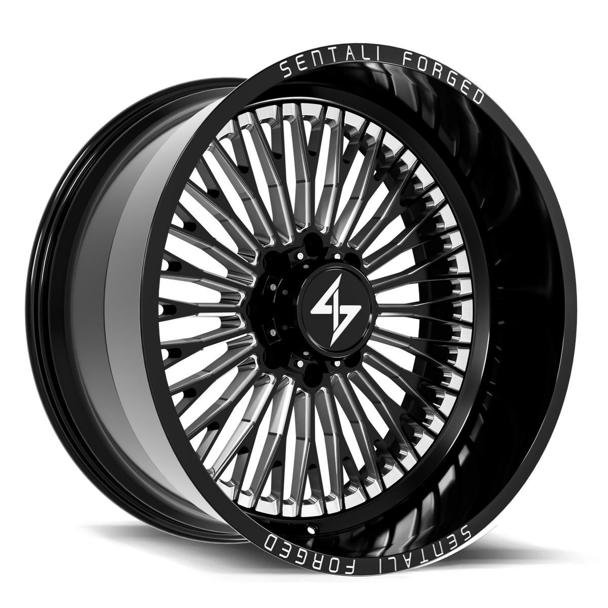 Sentali SF10 Gloss Black Milled 22x14 -76 5x139.7mm 77.8mm - Wheelwiz