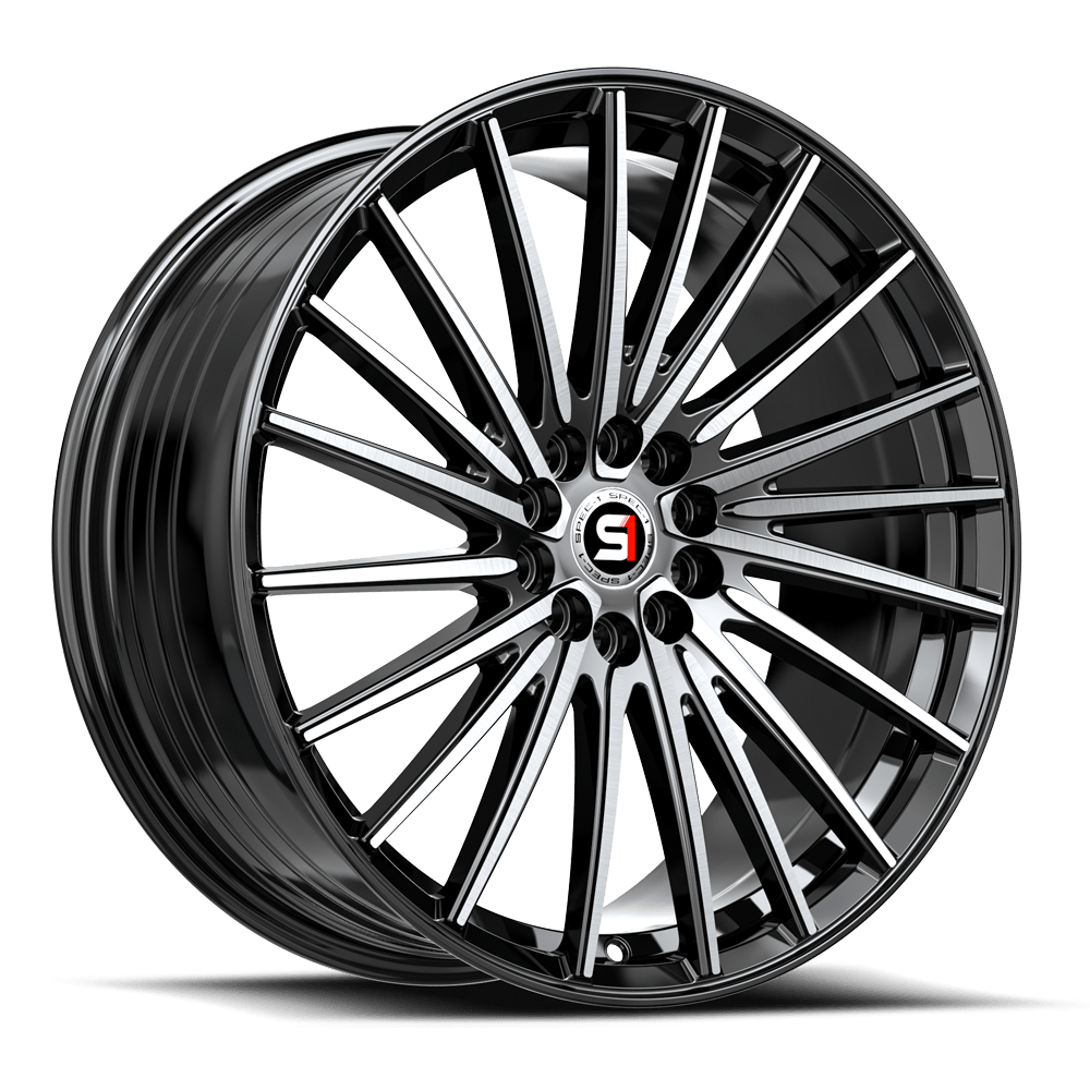 Spec-1 SP-68 Gloss Black Machined 17x7.5 +42 5x114.3|5x120mm 73.1mm - Wheelwiz
