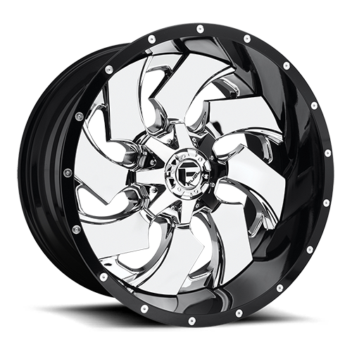Fuel Offroad D240 CLEAVER CHROME PLATED GLOSS BLACK LIP 20x12 -44 8x170mm 125.1mm - Wheelwiz