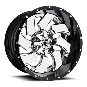 Fuel Offroad D240 CLEAVER CHROME PLATED GLOSS BLACK LIP 20x12 -44 8x170mm 125.1mm - Wheelwiz