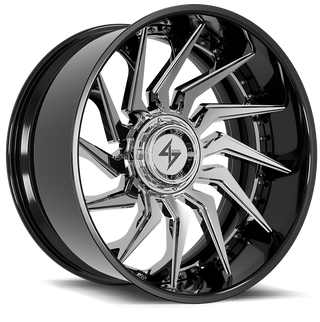 Sentali BFX4 Gloss Black Lip / Chrome Centre 22x12 -44 5x127|5x139.7mm 78.1mm