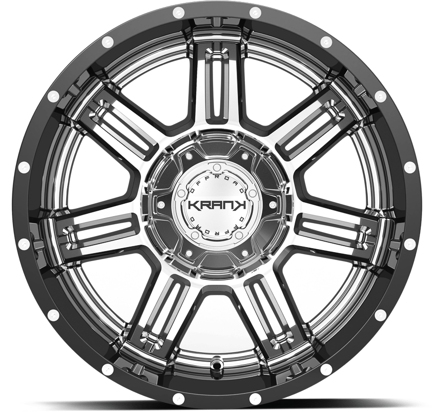 Krank Force Chrome w/ Gloss Black Barrel 20x9 0 5x127|5x139.7mm 77.8mm - Wheelwiz