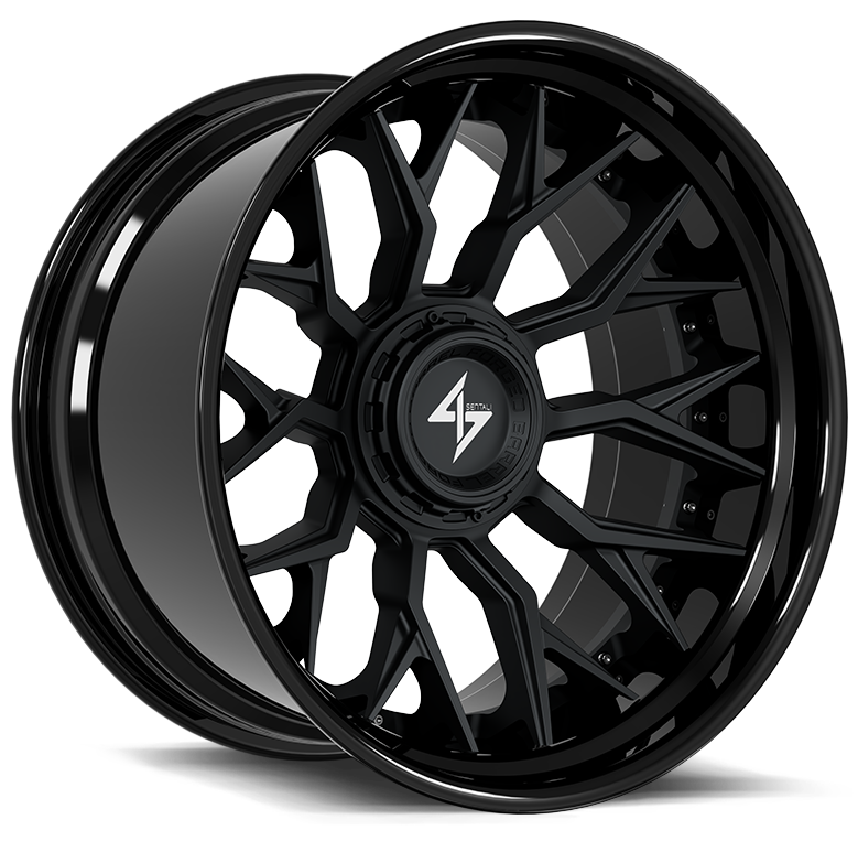 Sentali BFX2 Gloss Black Lip / Matte Black Centre 22x12 -44 6x135|6x139.7mm 106.1mm - Wheelwiz