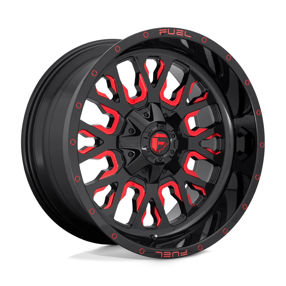 Fuel Offroad D612 STROKE GLOSS BLACK RED TINTED CLEAR 20x12 -43 8x165.1mm 125.1mm - Wheelwiz