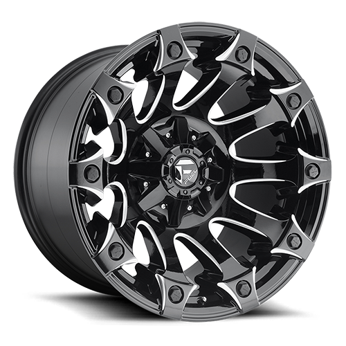 Fuel Offroad D578 BATTLE AXE GLOSS BLACK MILLED 20x12 -44 8x165.1mm 125.1mm - Wheelwiz