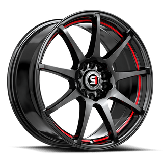 Spec-1 SP-67 Gloss Black / Red Line 17x7 +42 5x114.3|5x100mm 73.1mm