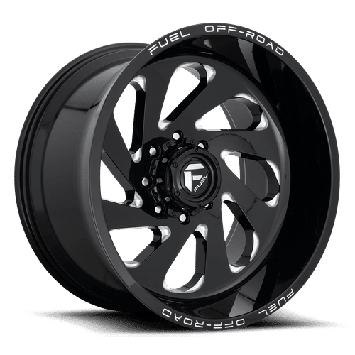 Fuel Offroad D637 VORTEX GLOSS BLACK MILLED 22x12 -44 8x170mm 125.1mm - Wheelwiz