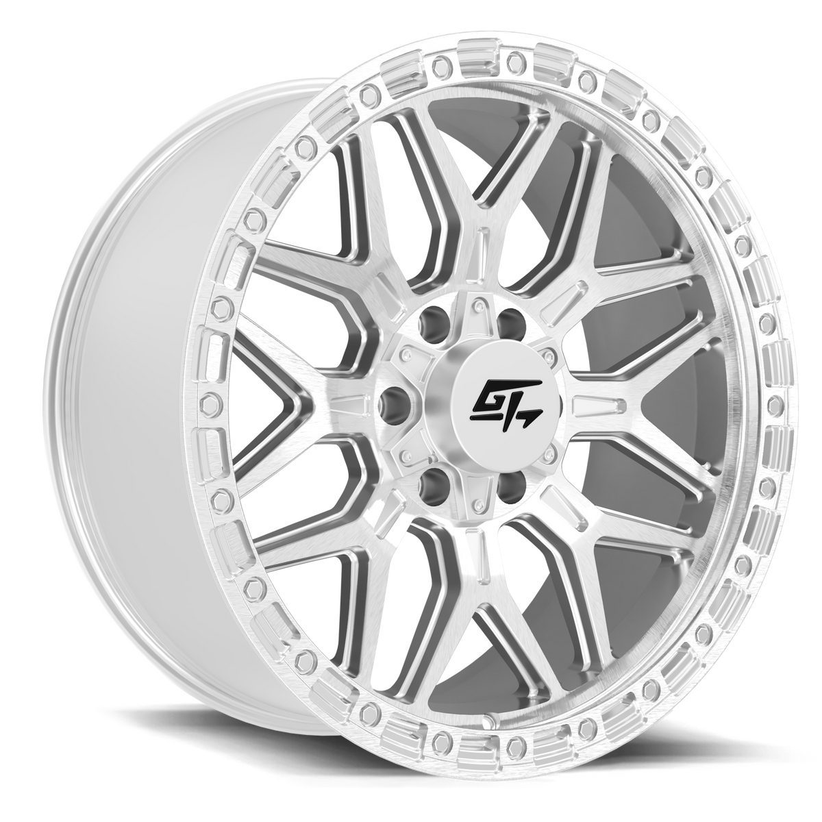 GT Off-Road REVOLT Hyper Silver Machined Face 17x8.5 +25 5x127|5x139.7mm 0mm - Wheelwiz