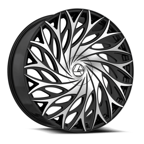 Azara AZA-525 Gloss Black Machined 22x8.5 +38 5x114.3|5x120mm 74.1mm - Wheelwiz