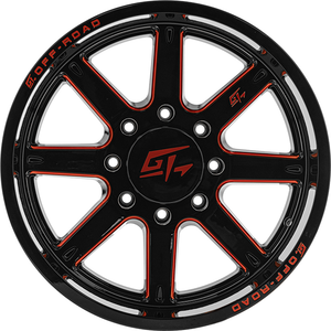 GT Off-Road INVASION Gloss Black Milled Red 20x10 -18 6x135mm 87.1mm - Wheelwiz