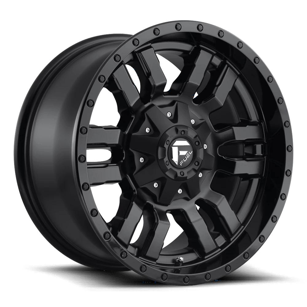 Fuel Offroad D596 SLEDGE MATTE BLACK GLOSS BLACK LIP 20x9 +35 5x120mm 65.07mm - Wheelwiz
