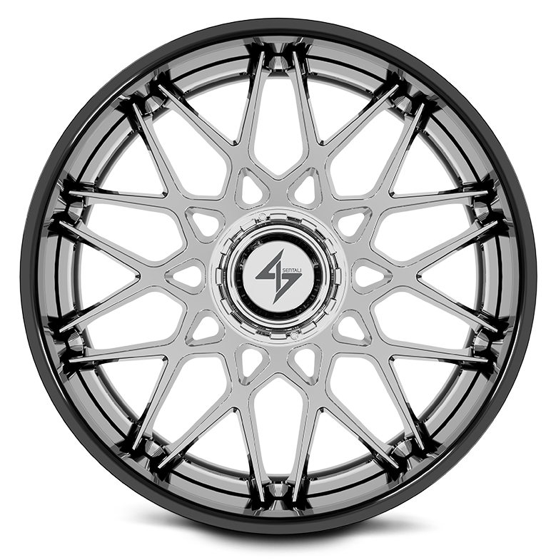 Sentali BFX5 Gloss Black Lip / Chrome Centre 26x14 -76 5x127|5x139.7mm 78.1mm - Wheelwiz