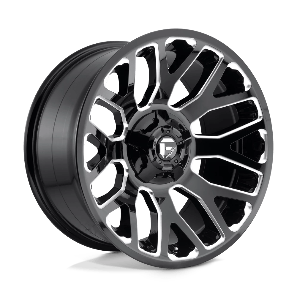 Fuel Offroad D607 WARRIOR GLOSS BLACK MILLED 20x10 -18 8x165.1mm 125.1mm - Wheelwiz