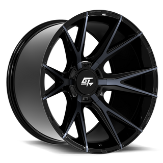 GT Off-Road FUSION Gloss Black Titanium Face 20x9 +12 8x165.1|8x180mm 125.2mm