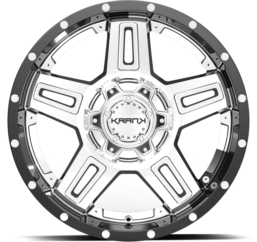 Krank Hammer Chrome w/ Gloss Black Barrel 20x9 +18 8x180mm 124.4mm - Wheelwiz